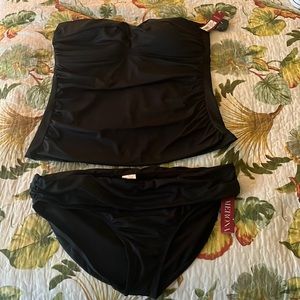 Merona Black 2 Piece Swim Suit- NWT - XL
